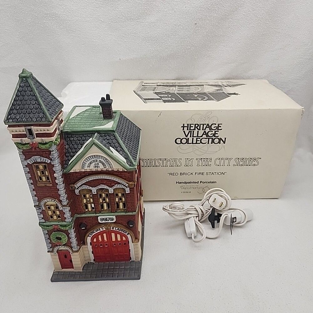 House Dept 56 Red Brick Fire Station Christmas In The City Heritage Retired